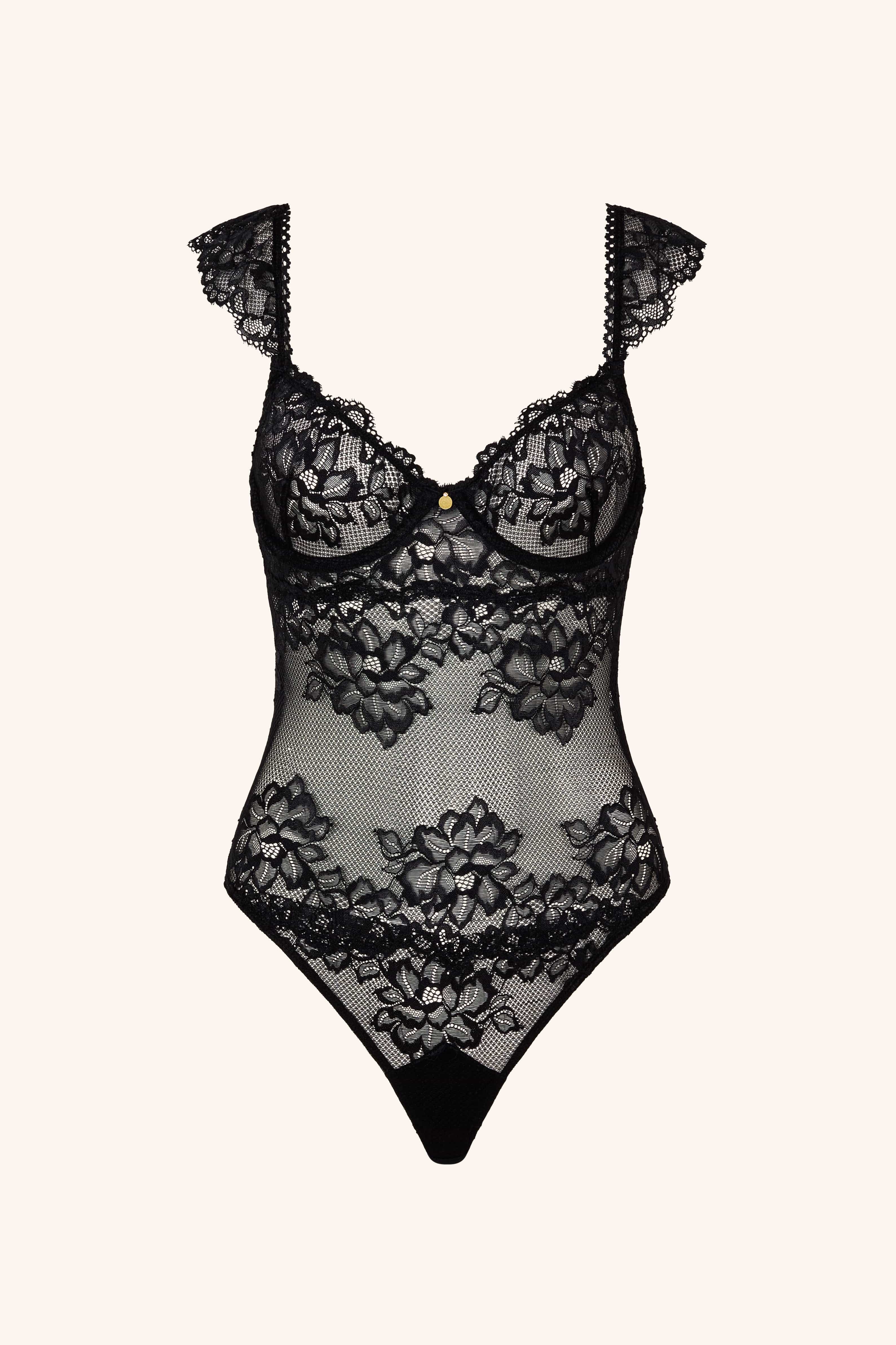 Ruffle Bodysuit Black - Image 4