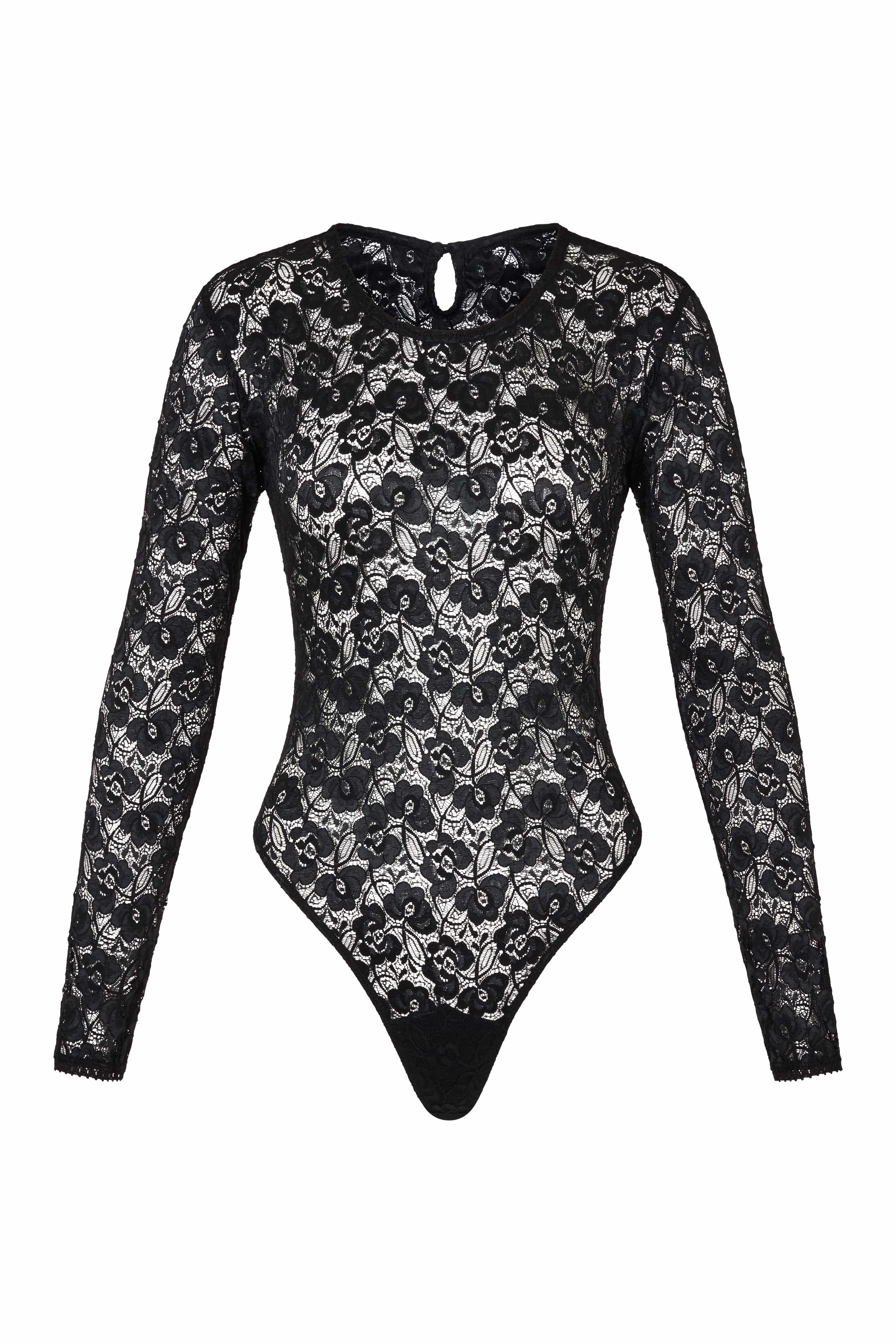 Long Sleeve Bodysuit Black - Image 8